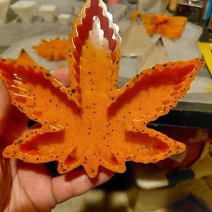 Orange Leaf-Shaped Home Accent Decor